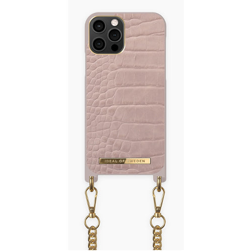 Ideal of Sweden Necklace Case for iPhone 13 Pro - Misty Rose Croco