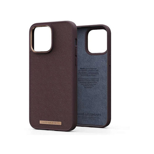 Njord iPhone 14 Genuine Leather Magsafe Case, Dark Brown