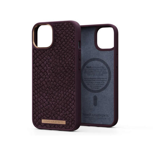 Njord iPhone 14 Plus Salmon Leather Magsafe Case - Rust