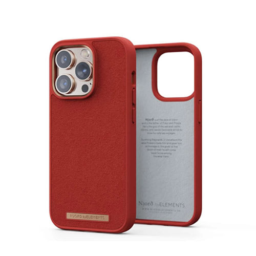 Njord iPhone 14 Pro Suede Comfort+ Case Burnt Orange
