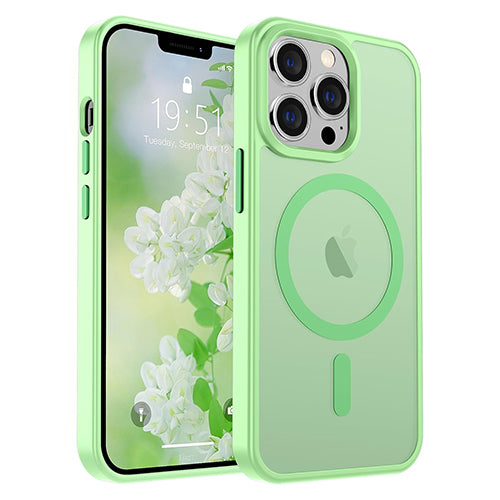 Green Stylish Tough Magnetic Case for iPhone 12/12 Pro - Clear